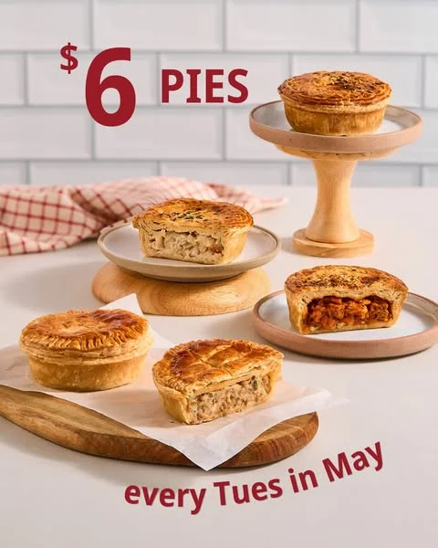 May Promo: $6 Pies Every Tuesday (All Outlets)