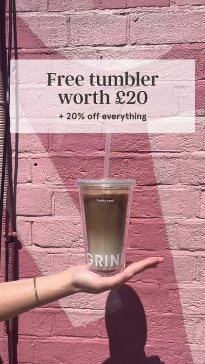 Get your 20% off and FREE tumbler today.