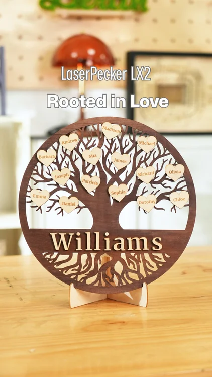 🍂 Family Roots, Fall Hues — A Wooden Family Tree Made with LaserPecker LX2

A cozy home is all about the little things that feel like you. 🤎

We cut this wooden family tree with LaserPecker LX2, then painted it in warm, earthy browns to bring a little autumn indoors.

LX2’s large working area gave us room to go big with the design — turning a piece of wood into a statement piece with a personal touch. ✨

Make one for your own home, or create a thoughtful gift for a family you love. Add names, choose your colors, and let every branch tell a little of your story.

Would you style yours for fall or keep it on display all year? 👀

🔗 Link in bio.

#LaserPecker #LaserEngraving #DIYProject #personalized #makers #dıy #SMB #smallbusinesslife
#lasercutting #laserpeckerlx2 #falldecor