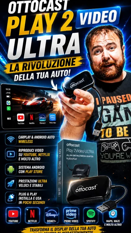 Rendi smart la tua autovettura con Ottocast Play 2 Video Ultra. Un gadget che farà fare un salto di qualità alla tua auto!
#Ottocast #play2videoultra #carplay