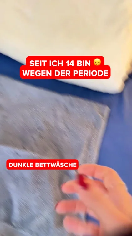 Dunkle Bettwäsche. Wecker um 3. Handtuch unters Laken. Seit ich 14 bin.