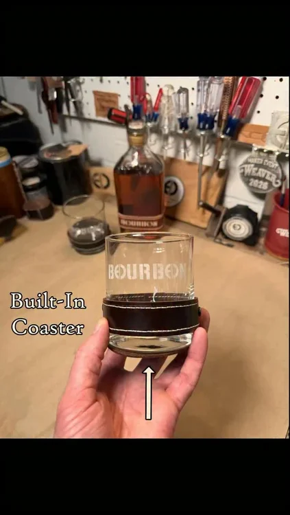 Custom Bourbon Glasses w/ Built-In Leather Coasters 

___________

Check out the link in my bio to find out more about the LaserPecker LP5!

And use code “ETHANCARTER” to get 5% off your purchase on the LaserPecker official site and Amazon!

___________

Last week I customized a bourbon bottle, so I decided to complete the set with some customized glasses using my new rotary extension I got with the @laserpecker LP5. I started by adding some temporary paint to the glass and then locked it in place on the rotary extension. Once I focused the laser, I brought the bourbon logo I made into LaserPecker’s software and adjusted the settings. Once the laser did its thing, I simply washed off the temporary paint and had my first glass. Next, I moved on to adding the built-in leather coaster. I started by using a template I previously made to scribe and cut out the coaster portion and tabs. Then I cut the strip that will wrap around the glass and hold the coaster in place. Then simply added a snap at each end. With the strap in place, I marked where the coaster tabs would connect and added some rivets. And just like that I had a custom built-in coaster for my glasses. At the last minute I decided to add some decorative stitching to match the bottles’ design. Then all that was left was to attach them to the glasses and see how everything turned out. I’m really pleased with how this set came out and can’t wait to make some more. Let me know what you think in the comments and as always, thanks for watching!

___________

#laserpecker #lp5 #laserpeckerlp5 #laserengrave
