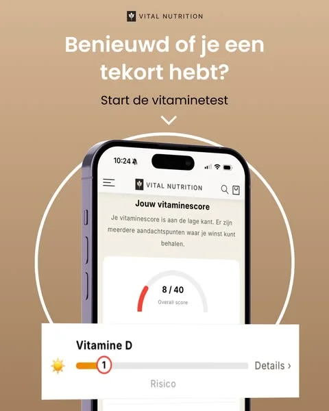 Altijd moe? Kans dat je een tekort hebt. Veel vrouwen lopen rond met verborgen tekorten.

Doe gratis de vitaminetest en ontdek wat jouw lichaam mist. Binnen 3 minuten weet je waar je aan toe bent.