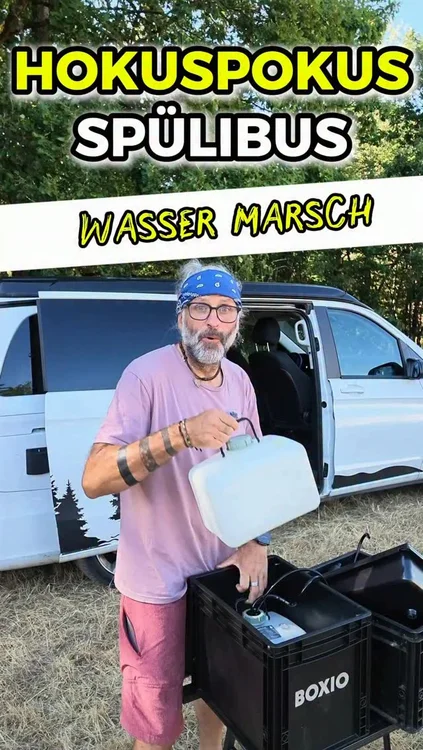 Werbung - Fließend Wasser ohne Strom? Die Boxio Wash XL macht deinen Camper autark! Schreib WASSER in die Kommentare für den Link! Bitte liken, speichern & Kanal abonnieren! #vanlife #boxio #campinghacks #kastenwagen #wohnmobil