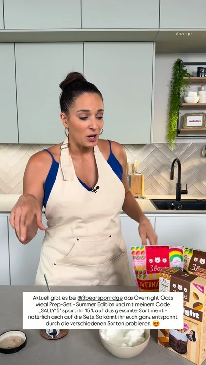 Anzeige  Aktuell gibt es bei @3bearsporridge das Overnight Oats Meal Prep-Set - Summer Edition und mit meinem Code „SALLY15" spart ihr 15 % auf das gesamte Sortiment - natürlich auch auf die Sets. So könnt ihr euch ganz entspannt durch die verschiedenen Sorten probieren. 😍