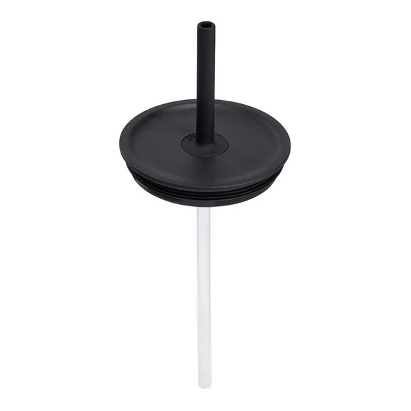 L Large Press-In Straw Lid - Black