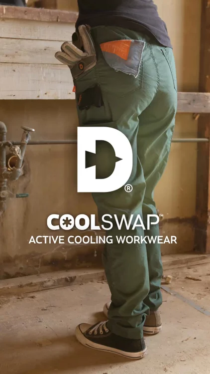 Beat the heat without slowing down.
COOLSWAP™ is built with cooling comfort, durable stretch, and made with LYCRA® EcoMade fiber. Ready for your long days, hard work, and real movement.