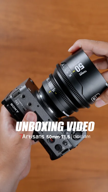 Dream Series. First touch.

Start somewhere.
Start your DREAM.

50mm T1.5 — mounted. Ready.

But this is more than one lens.

35mm · 50mm · 75mm
A complete set for storytelling.

Shared design.
Consistent look.
Built for real cine workflow.

E / Z / L / RF mounts available.

Not just a lens.
A system to grow into.
.
.
.
.
#7artisans
#7artisansDream
#CineLens
#FullFrame
#Cinematography
#Filmmaking
#IndieFilm
#NikonZ
#leicalens
#CanonRF
#SonyAlpha
#NikonCreators