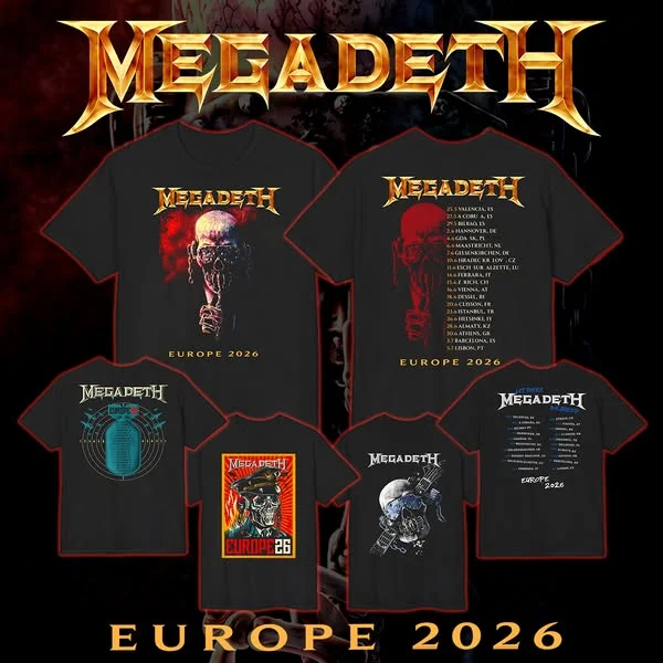 Megadeth Europe 2026 Merch