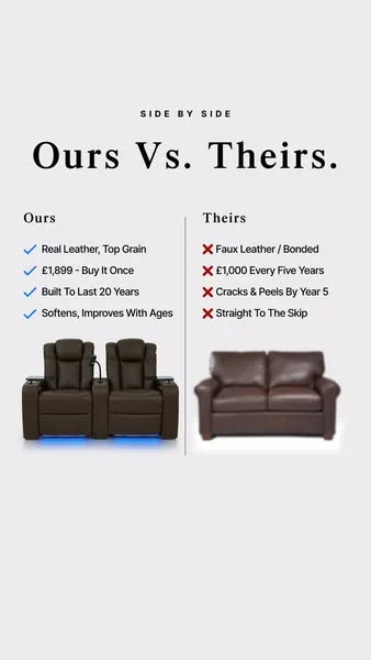 Top Grain Leather. Buy It Once. 🛋️