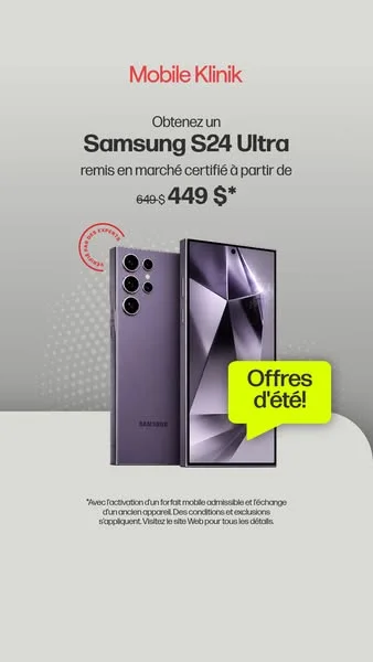 Samsung Galaxy S24 Ultra pour seulement 449 $